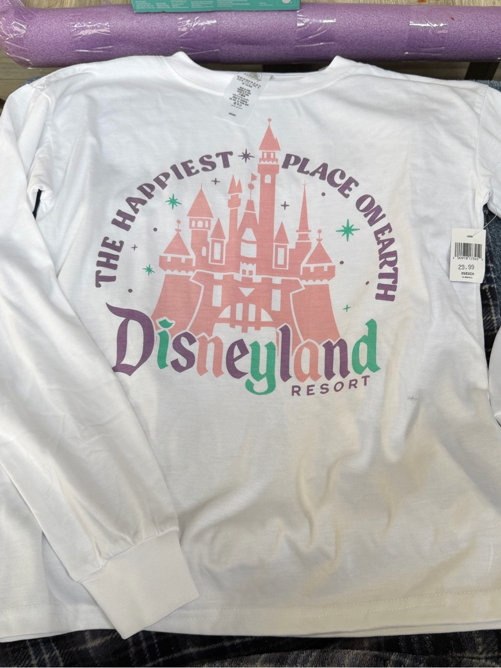 Women’s white long sleeve castle Disneyland shirt
